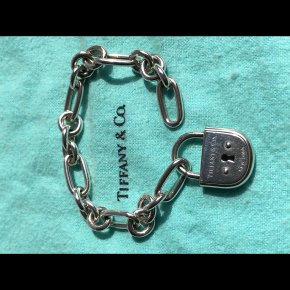 TIFFANY & CO. STERLING SILVER LOCK BRACELET - Picture 4 of 4